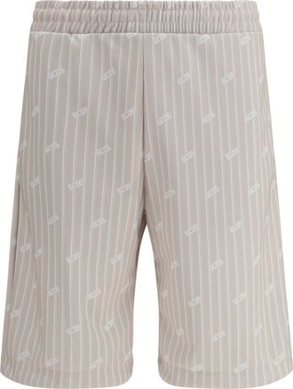 GCDS Mens Shorts Sandshell-Bone Polyester Bermuda Sandshell/bone