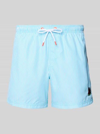 Sundek Badehose mit Motiv-Stitching und Ges&auml;&szlig;tasche in Hellblau, Gr&ouml;&szlig;e XXL