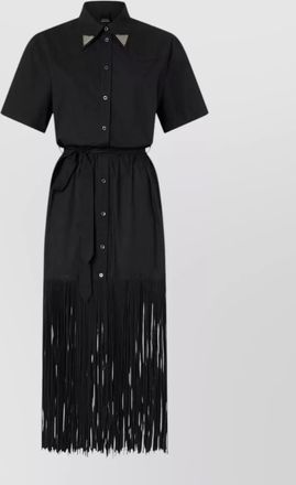 Pinko short sleeve silk dress belted waist