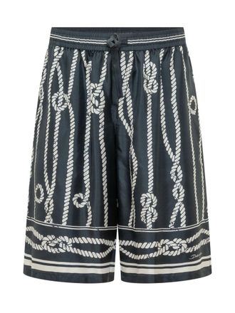 Dolce & Gabbana Charcoal Grey Printed Shorts