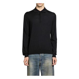 Sunflower Polo Shirts, male, Black, Size: L Merino Polo