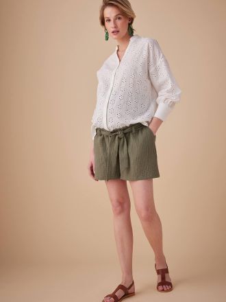 Envie de Fraise Umstands-Shorts ENVIE DE FRAISE, Musselin olivgr&uuml;n