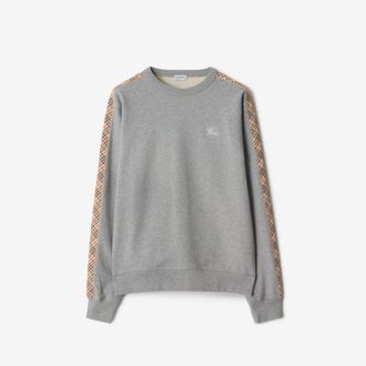 Burberry Check Trim Cotton Sweatshirt, Size: XXXL