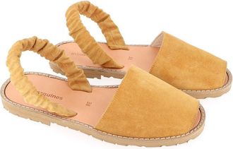 Minorquines Sandalen in su&egrave;deleer Fruncia
