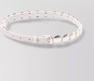 Golden Goose leather belt with circular embellishments and metallic finish