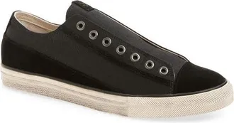 John Varvatos Vintage Laceless Low Top Sneaker in Mineral Black at Nordstrom, Size 11.5