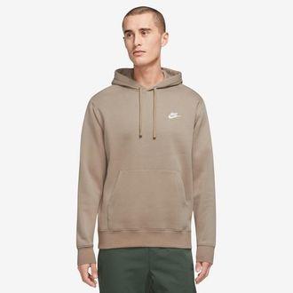 Nike Mens Club Pullover Hoodie - Khaki/White Size 3XL