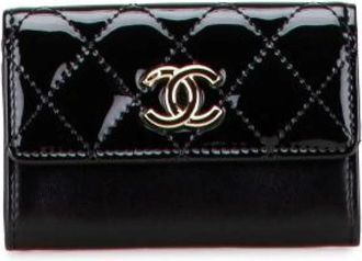 Chanel Pre-owned Wallets, female, Black, Size: ONE SIZE Pre-owned Matelasse Patent Lambskin Card Case