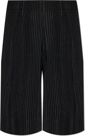 Issey Miyake Korte Broeken, Heren, Zwart, L, Polyester, Tailored Pleats 2 Shorts