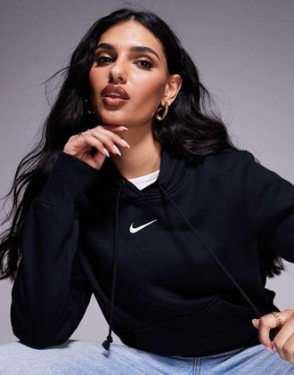 Nike Phoenix - Felpa con cappuccio in pile nera-Nero