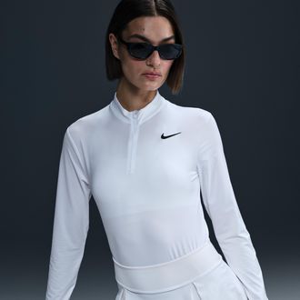 Nike Womens Victory Dri-FIT 1/4-Zip Golf Top in White | HF6586-100