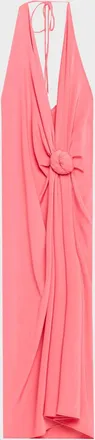 Silvia Tcherassi Guadalupe Knotted Backless Halter Midi Dress