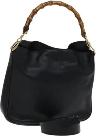 Gucci Tweedehands leren handtassen - Dames - Vintage Handtas - Zwart - ONE Size - Leer - Vintage