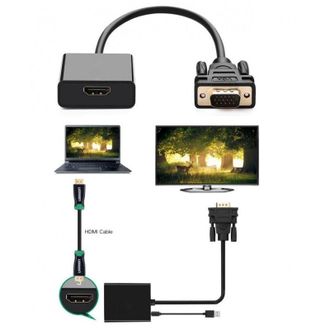 Trade Shop Trade Shop - Cable Adaptador Vga Universal Converter A Hdmi En Hap 1080p Para Caja De Tv