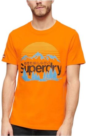 Superdry Outdoor Landschap T-shirt - Heren - T-shirts - Oranje - XL - Katoen - Tops