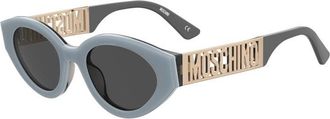 Moschino Sunglasses Cat Eye Full Rim, Pink Frame And Pink Silver Mirror Lens Mos160/s035J2S