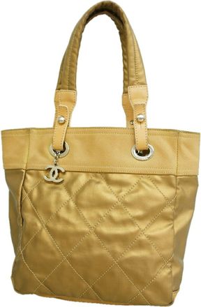 Chanel Beige Canvas Tote Bag (Pre-Owned)
