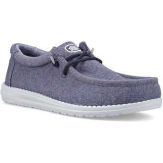HeyDude Wally Stretch Jersey Katoen Heren Marineblauwe Moccasins Schoenen