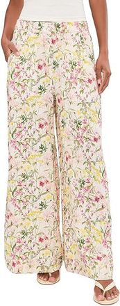 Vince Camuto Wide Leg Elastic Waist Pants Womens Clothing Raspberry Sorbet : SM, Linen/Rayon