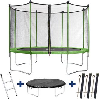 Habitat et Jardin Trampolin / Cama El&aacute;stica yoopi - &Oslash; 4.25 M - Con Red + Escalera + Cubierta De Protecci&oacute;n + Kit De Anclaje