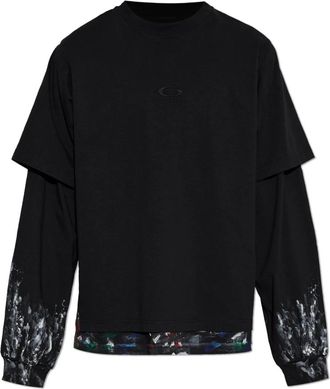Balenciaga Hybrid Double T-Shirt - Heren - Longsleeves - Zwart - L - Katoen - Tops