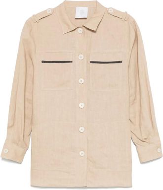 Eleventy Camicia in lino - Toni neutri