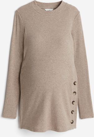 H&M MAMA Geripptes Shirt - Beige