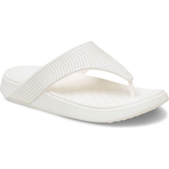 Crocs Getaway Gems Flip Flop in Chalk at Nordstrom, Size 10