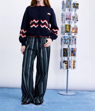 FRNCH Roadtrip Relaxed Cardigan In Navy