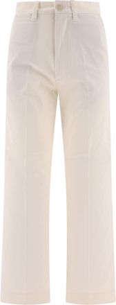 Polo Ralph Lauren Flared Chino Pants Trousers Bianco-Donna