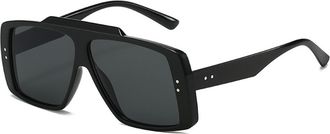 Generic Fashion Square Large Frame Men And Women Outdoor Commuting Sunglasses Street Photography Vacation Sports Sun Glasses(Black)