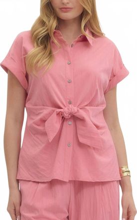 Entro Mila Tie Detail Top In Light Pink