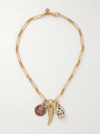 Maison Mayle Collana Con Finitura Oro, Cristalli E Rodonite Soli Gato - Multicolore