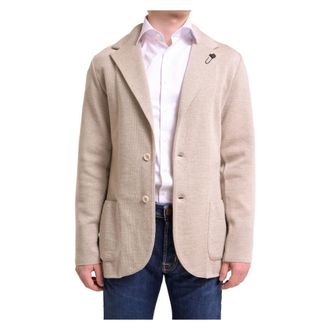 Lardini Blazers, male, Beige, S, Beige Knit Jacket