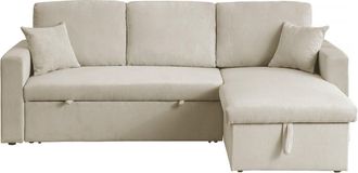 Habitat et Jardin Sof&aacute; Esquinero Convertible De Pana <> - 3 Asientos - Beige