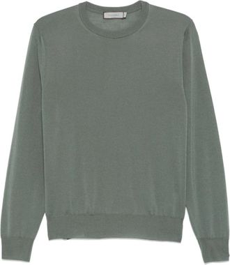 Canali Trui met ronde hals - Heren - Ronde hals truien - Groen - 3XL - Wol - Truien & Vesten
