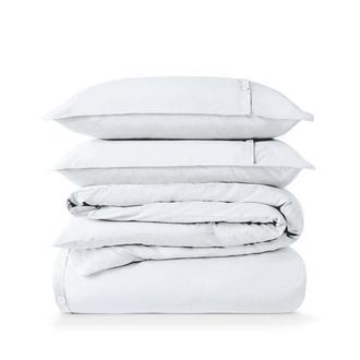 Bare Home 100% Organic Cotton Percale Duvet Cover and Sham Set in White at Nordstrom, Size California King