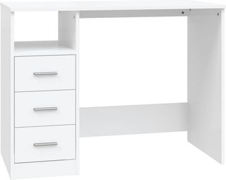vidaXL Vidaxl - Escritorio Cajones Madera Contrachapada Blanco 102x50x76 Cm