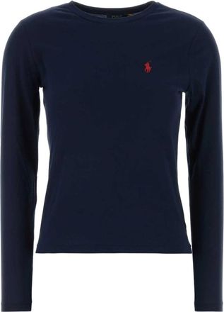 Polo Ralph Lauren Cotton T-Shirt - Dames - Longsleeves - Blauw - XS - Katoen - Tops