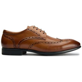 Sole Mens Ldn Wide Fit Brogue Shoes - Tan Leather - Size UK 9