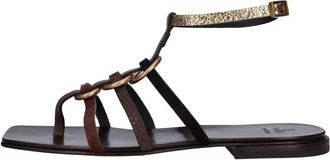 Fabi Platte Teenslippers - Dames - Sandalen - Bruin - 36 EU - Leer - Schoenen