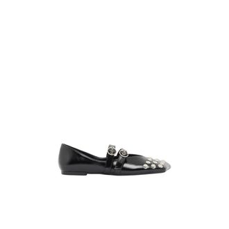 A|X Armani Exchange Schoenen, Dames, Zwart, 36 EU, Leer, Ballerina Plat