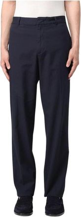 Emporio Armani Casual broek met relaxte pasvorm - Heren - Straight fit broeken - Blauw - L - Katoen - Broeken