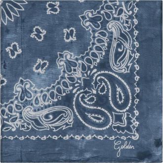 Golden Goose Zijden sjaal met paisley-print - Blauw