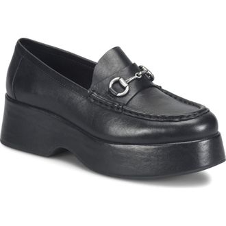 Kork-ease Parson Platform Bit Loafer in Black Leather at Nordstrom Rack, Size 9.5