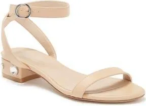 Stuart Weitzman Ashland Embellished Ankle Strap Sandal in Golden Beige at Nordstrom Rack, Size 8