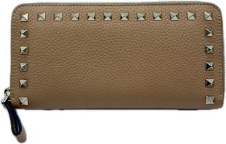 Valentino Beige Leather Long Wallet (Bi-Fold) (Pre-Owned)