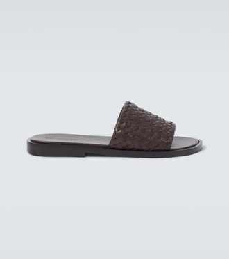 Bottega Veneta Elio Intrecciato leather slides