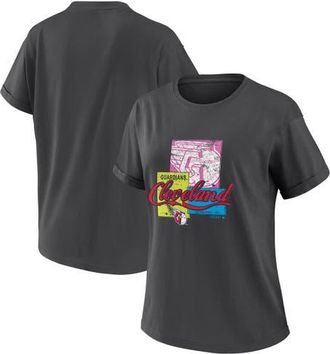 WEAR by Erin Andrews Womens WEAR by Erin Andrews Charcoal Cleveland Guardians Domestic Box Color Boyfriend T-Shirt at Nordstrom, Size X-Small