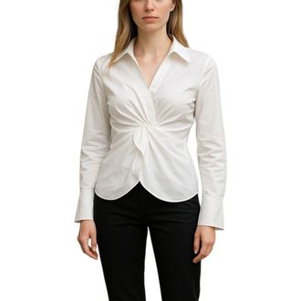 Bishop + Young Spencer Twist Front Blouse in White at Nordstrom, Size X-Small